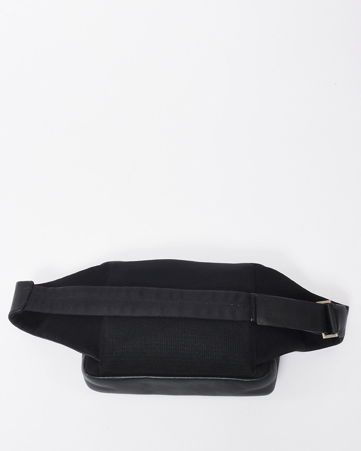 Prada Black Leather Embossed Logo Pocket Belt Bag