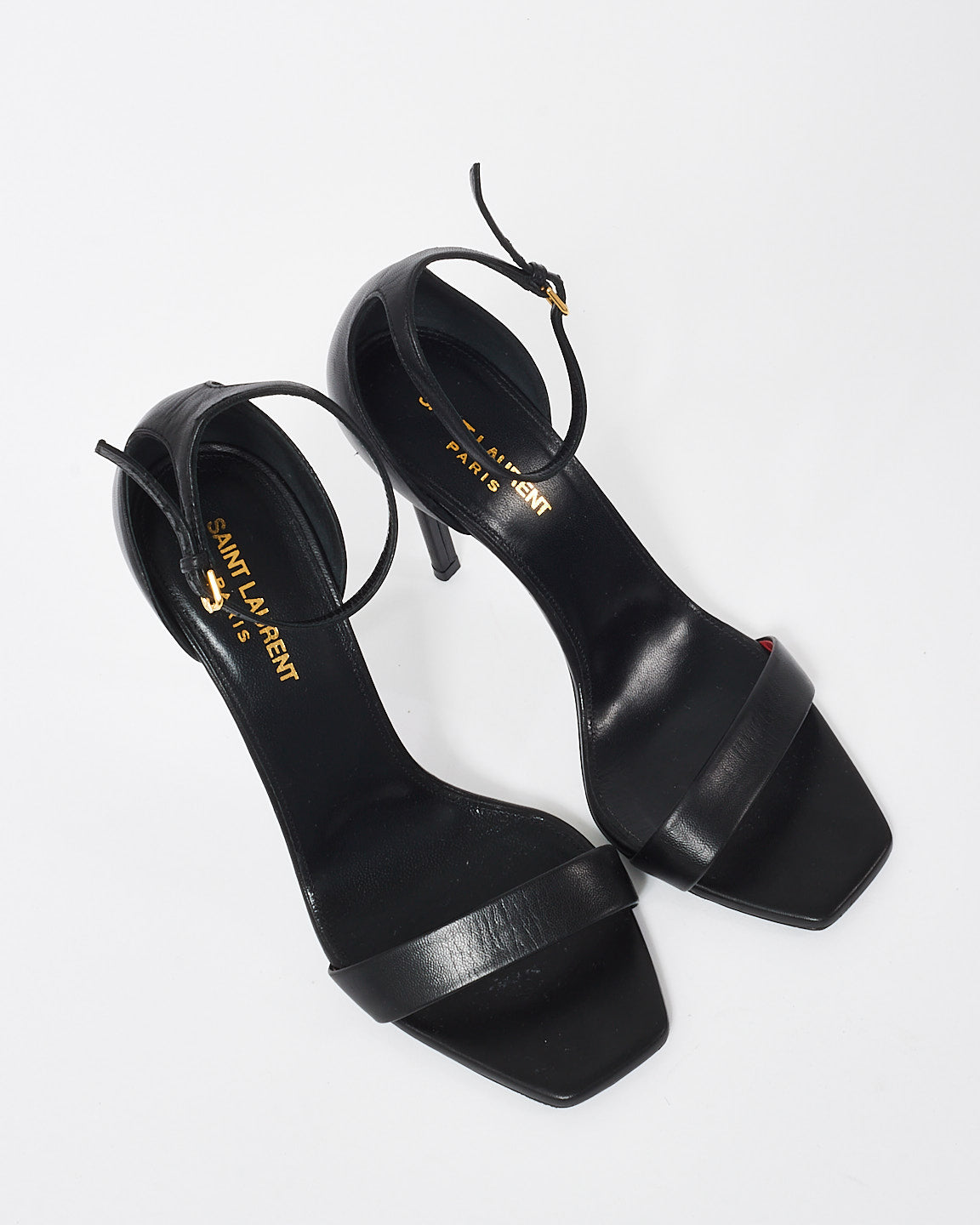 Saint Laurent Black Leather Amber Sandals - 38.5