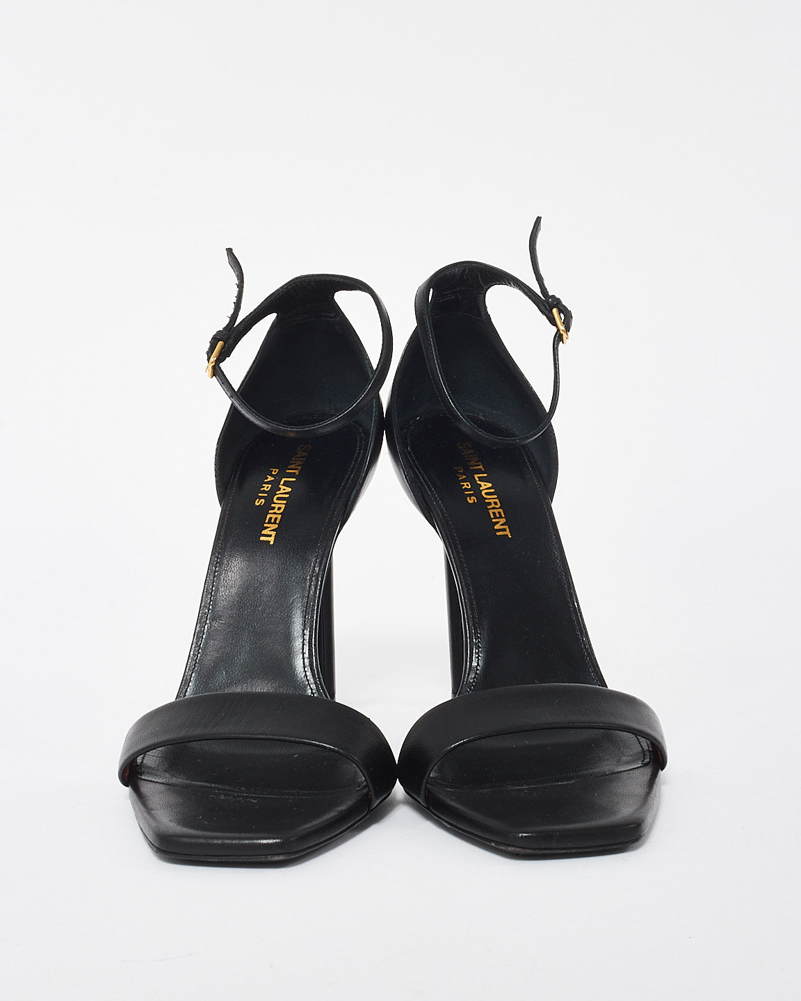 Saint Laurent Black Leather Amber Sandals - 38.5