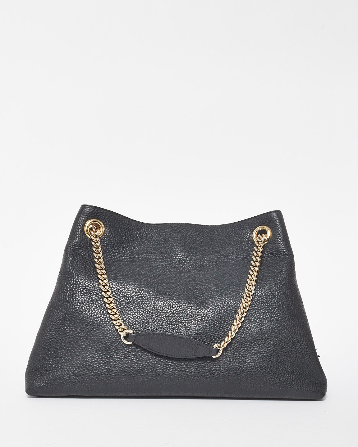 Gucci black leather bag gold chain online