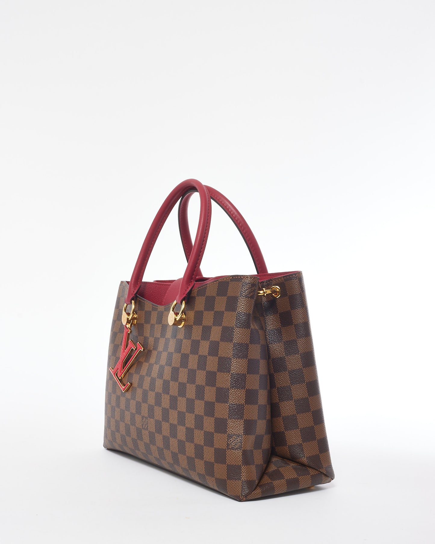 Louis Vuitton Damier Ebene Coated Canvas & Fushia Riverside Tote