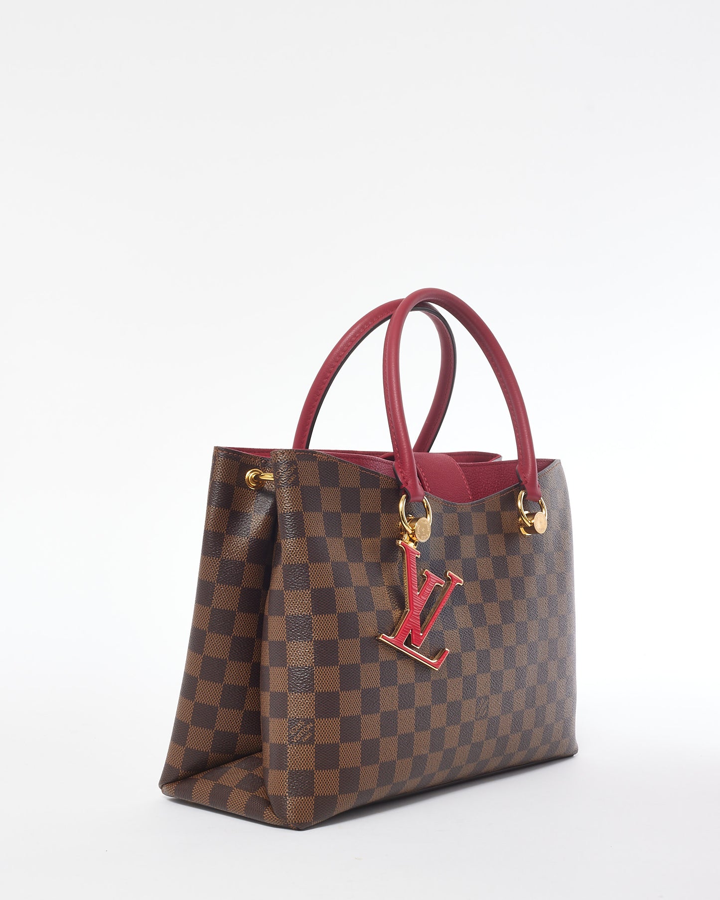 Louis Vuitton Damier Ebene Coated Canvas & Fushia Riverside Tote