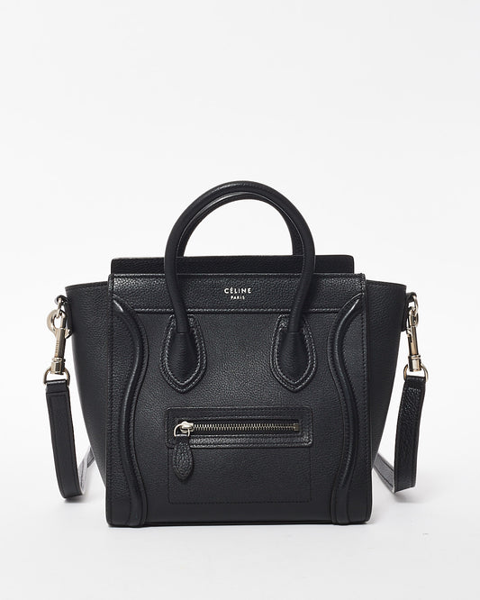 Celine Black Leather Nano Luggage Tote