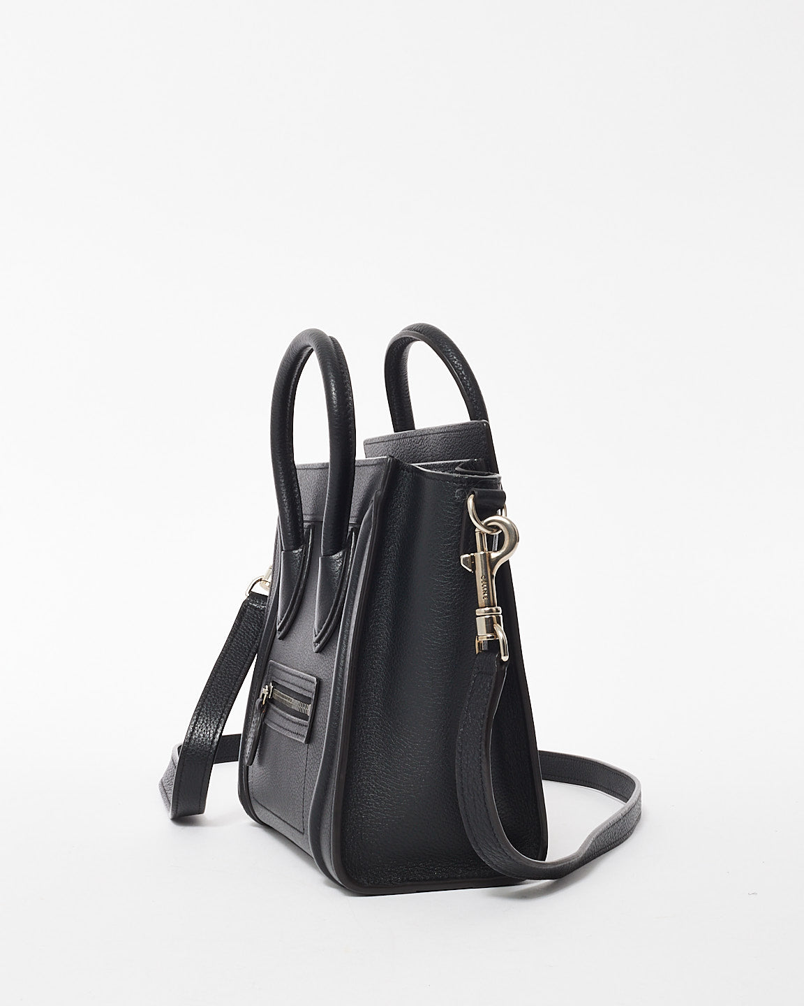 Celine Black Leather Nano Luggage Tote