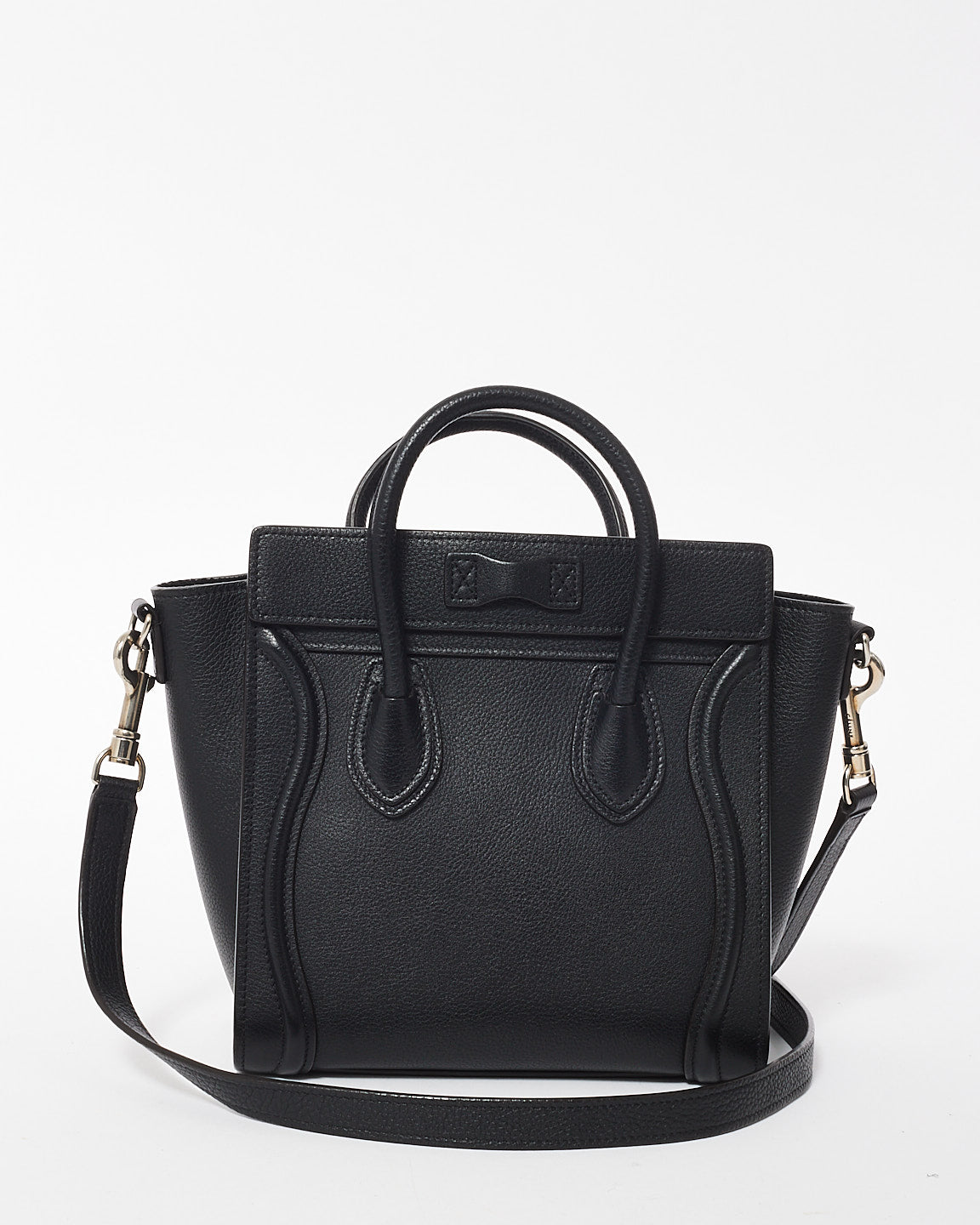 Celine Black Leather Nano Luggage Tote