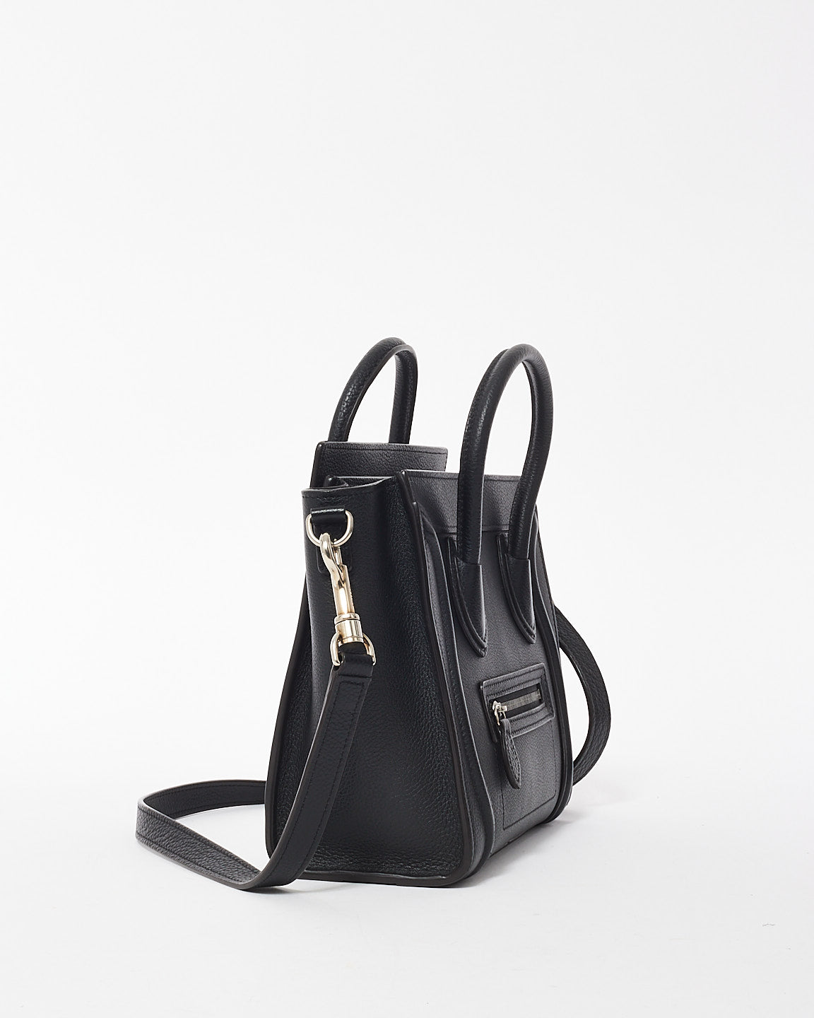 Celine Black Leather Nano Luggage Tote