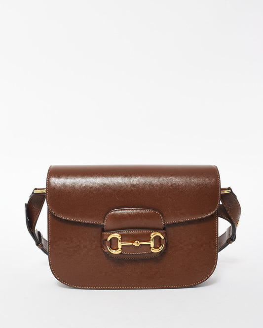 Gucci Brown Leather Horsebit 1955 Small Shoulder Bag