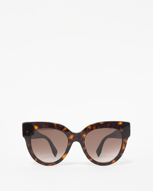 Fendi Brown Tortoise Logo FF 0360/G/S Cat Eye Sunglasses