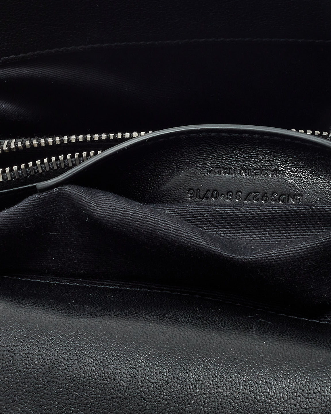 Saint Laurent Black Chevron Leather Medium College Bag