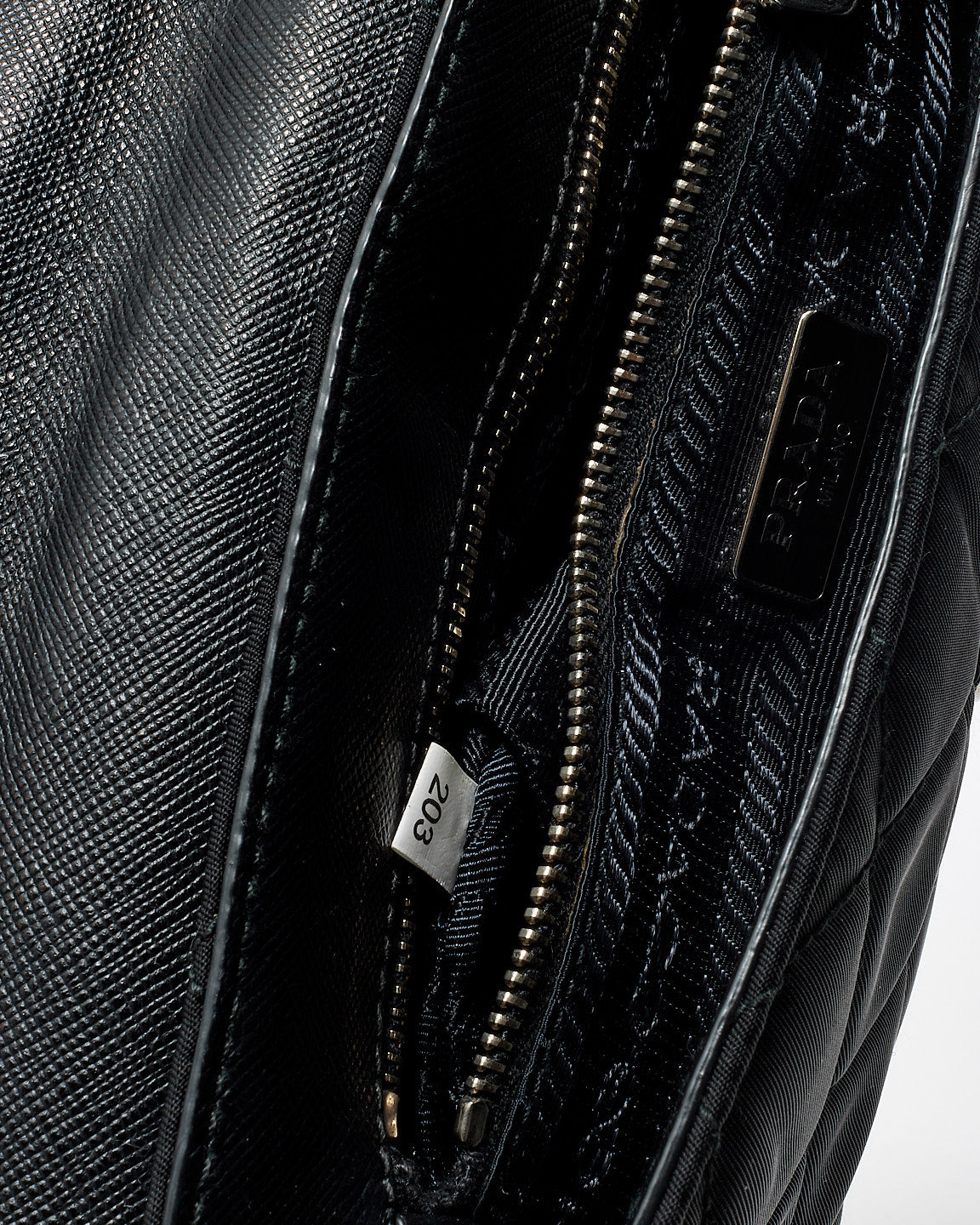 Prada Black Tessuto Nylon Quilted Impuntu Flap Bag