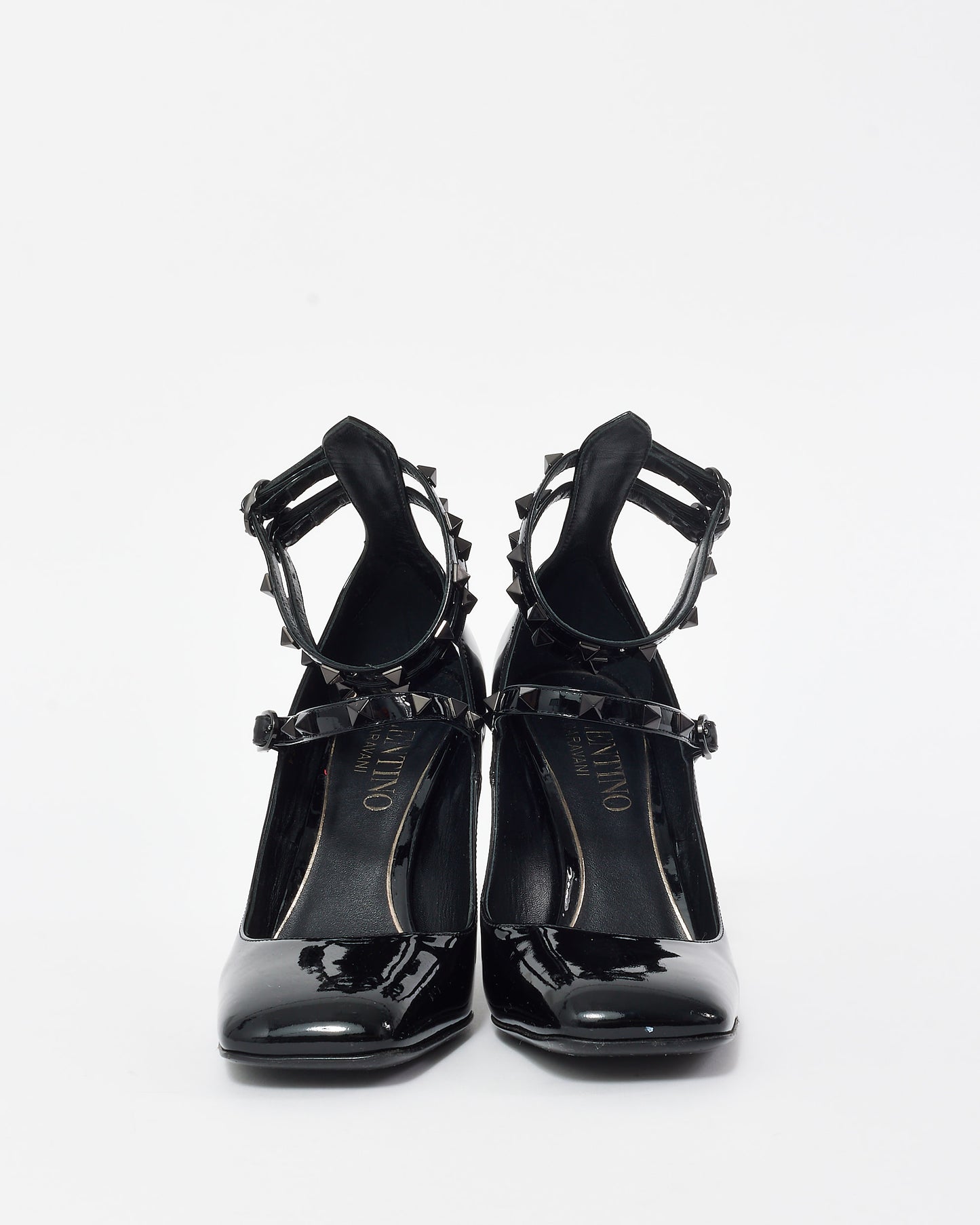 Valentino Black Patent Leather Rockstud Mary Jane Pumps - 39.5