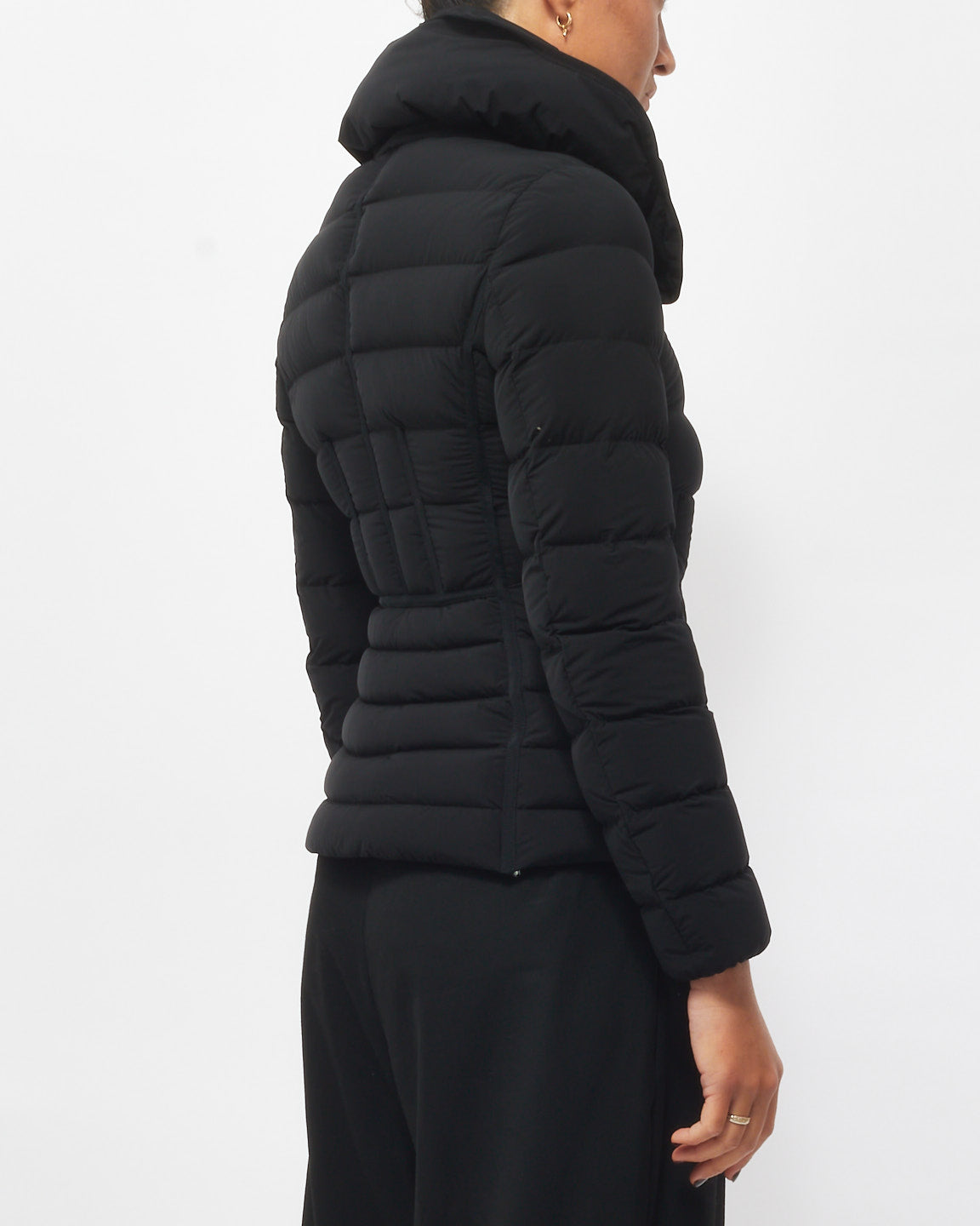 Moncler Black Nylon Fitted Down Jacket - 0