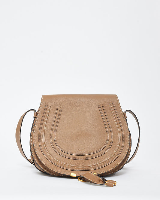 Chloé Brown Leather Marcie Crossbody Saddle Bag