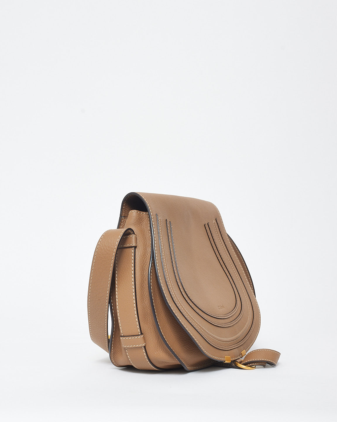 Chloé Brown Leather Marcie Crossbody Saddle Bag