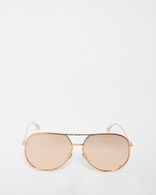 Dior Rose Gold Metal Aviator Sunglasses