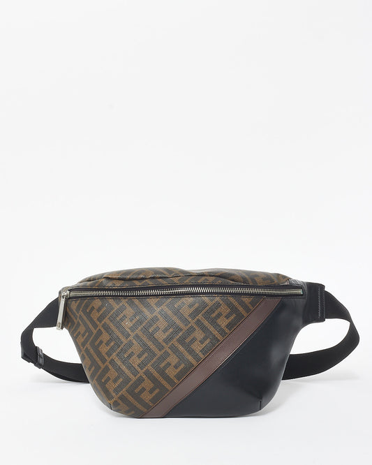 Fendi Brown FF Zucca Print Coated Canvas & Leather Diagonal Belt Bag