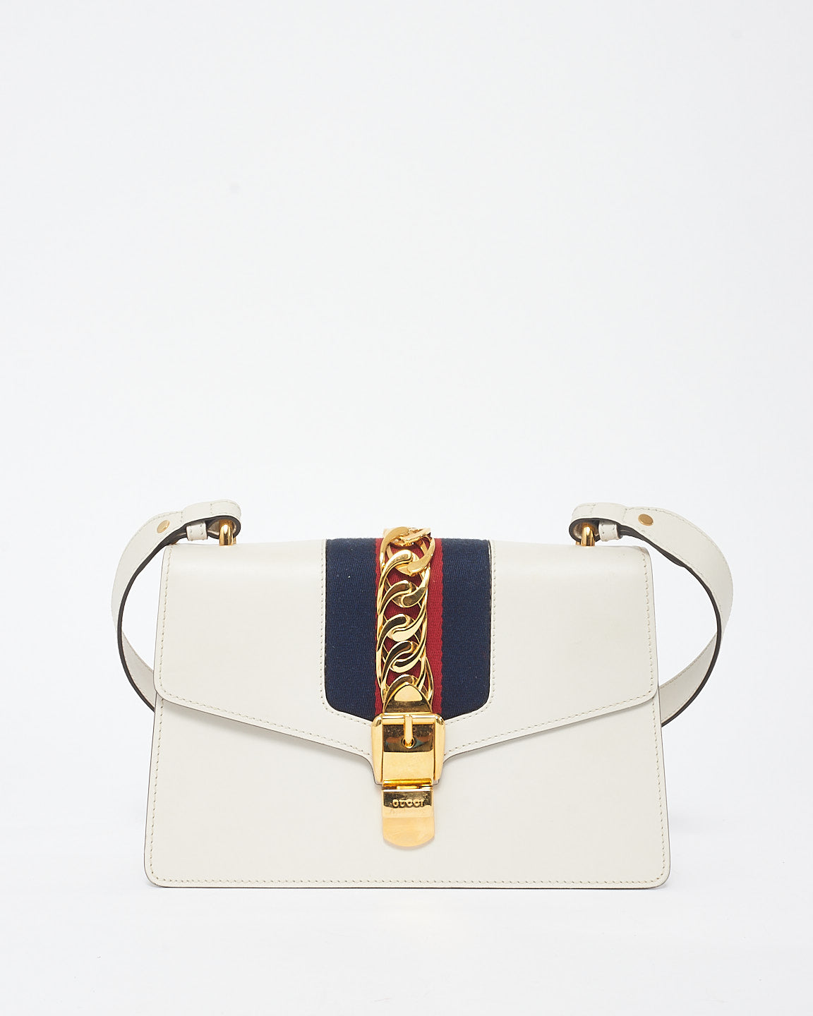 Gucci Off White Leather Medium Sylvie Shoulder Bag