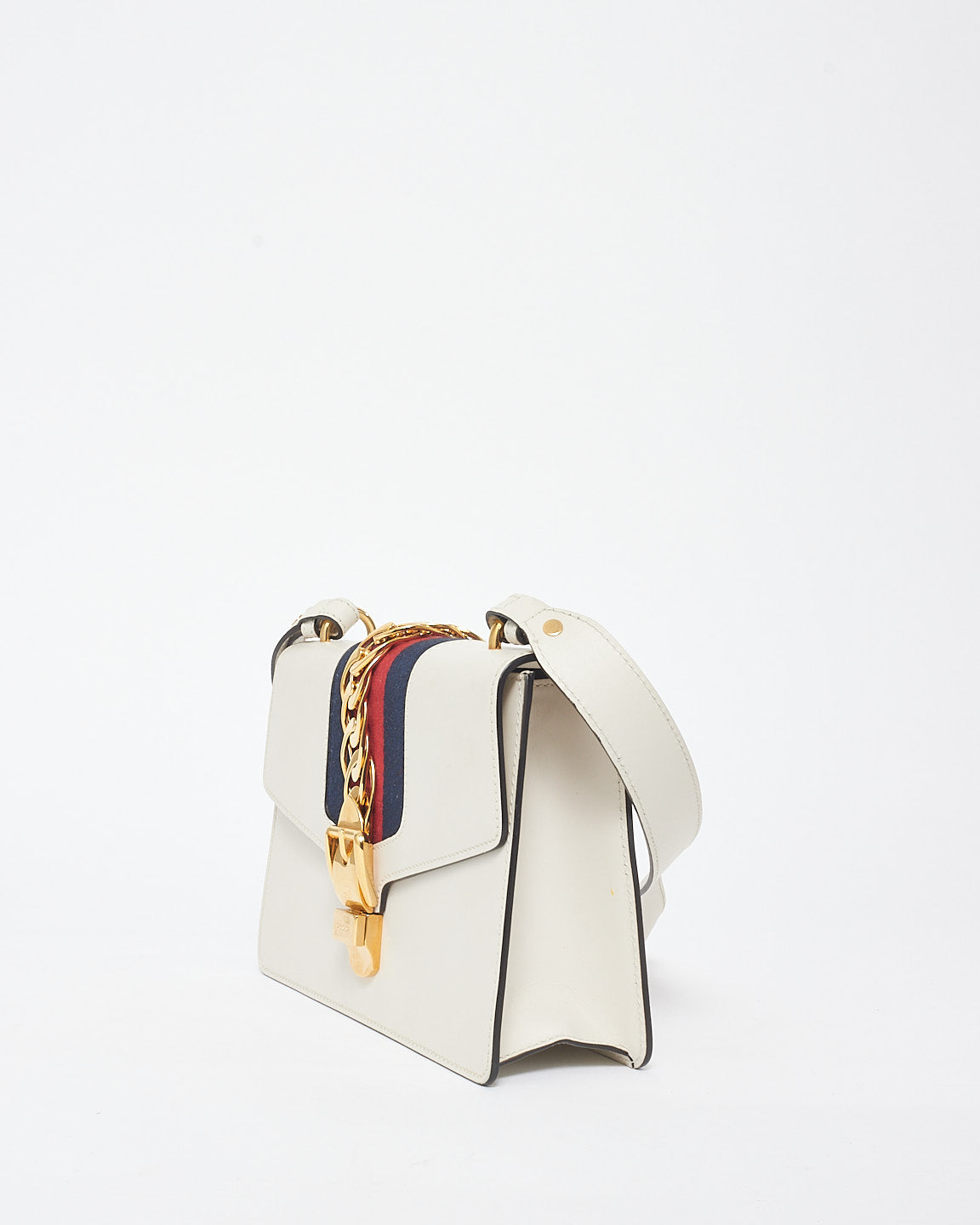 Gucci Off White Leather Medium Sylvie Shoulder Bag