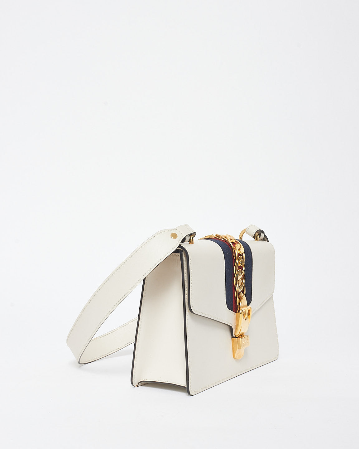 Gucci Off White Leather Medium Sylvie Shoulder Bag