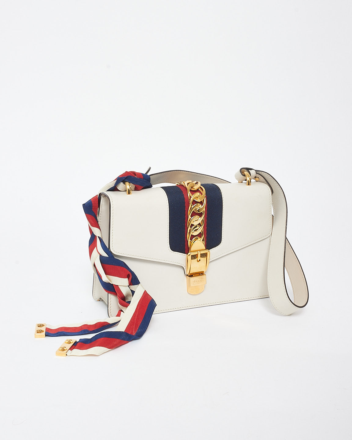 Gucci Medium White Sylvie Shoulder Bag