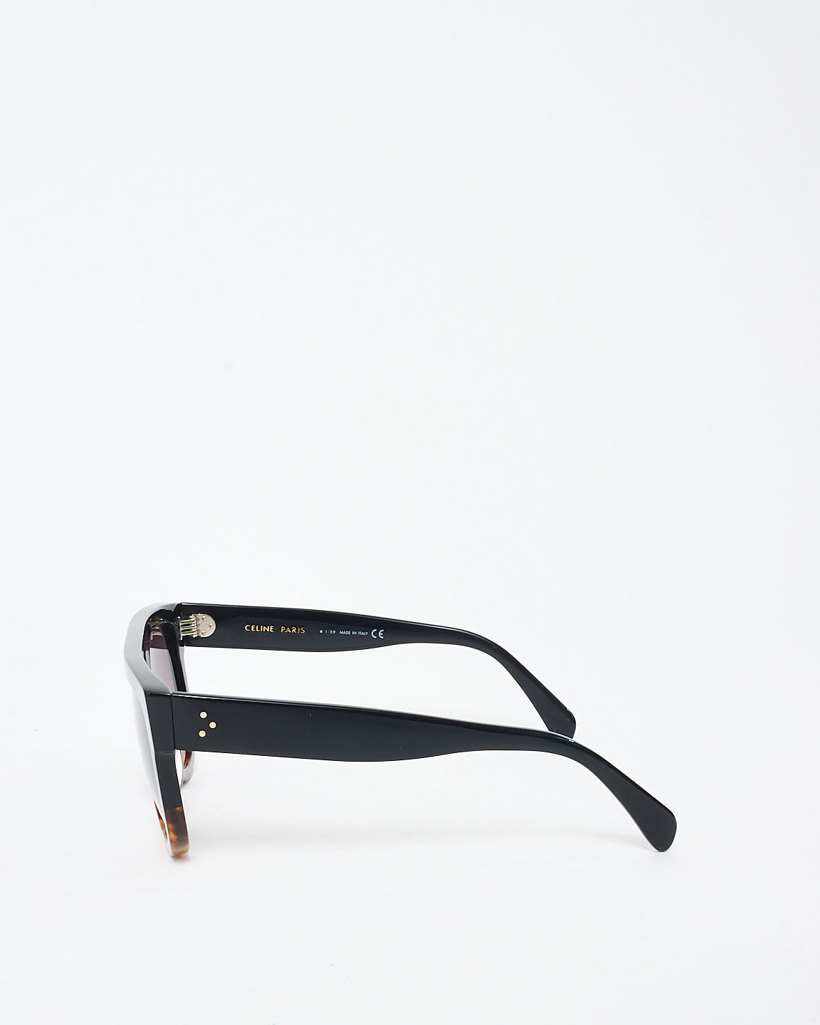 Celine Black & Tortoise Acetate Flap Top Oversized CL4001IN Sunglasses