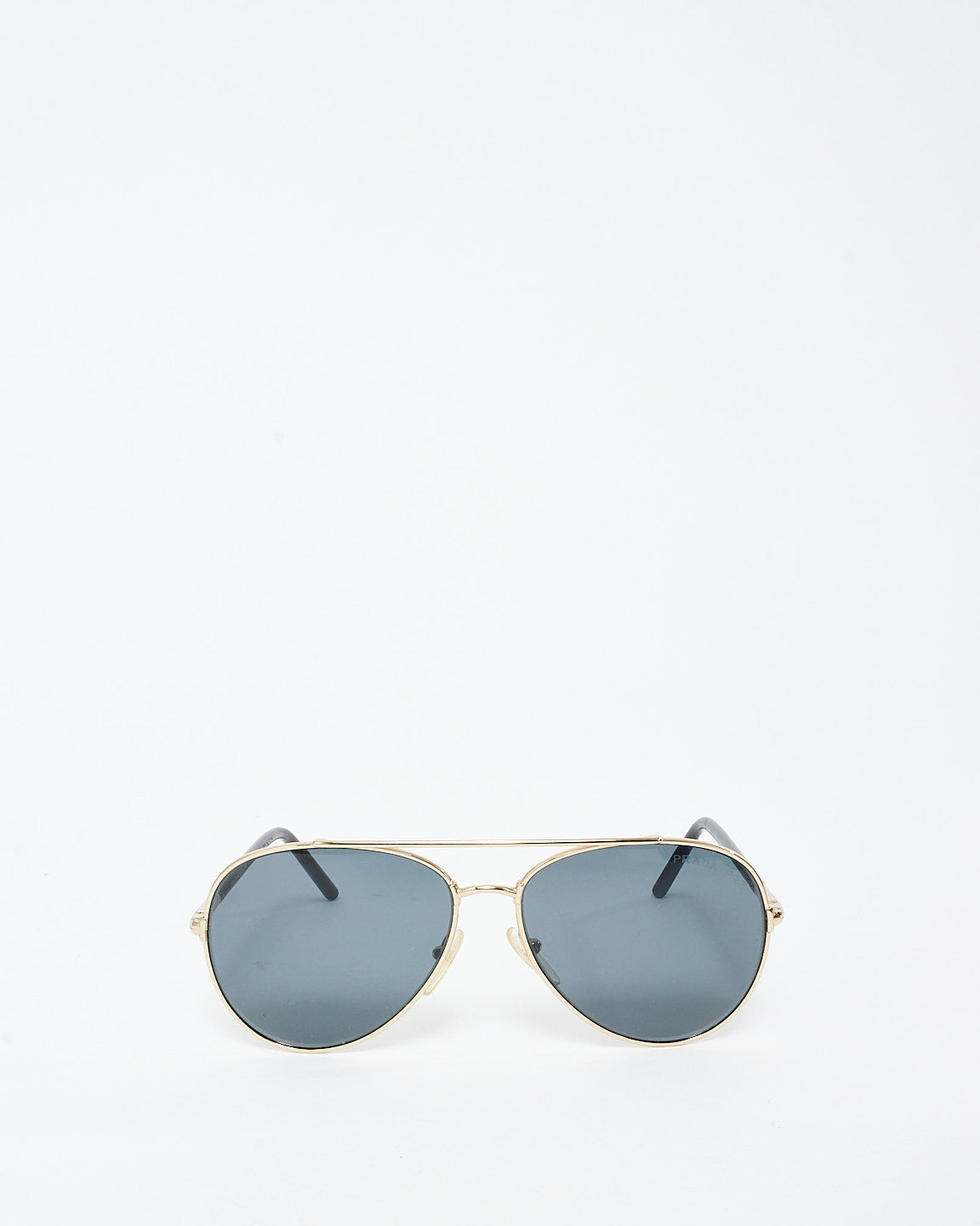 Prada Gold & Black SPR66X Aviator Sunglasses