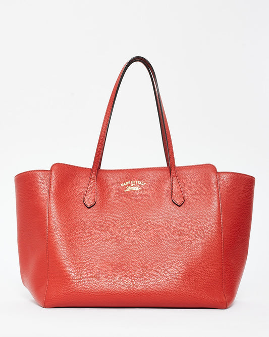 Gucci Red Leather Large Swing Tote