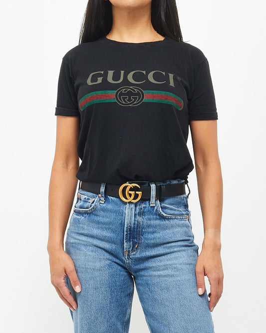 Gucci Black Green & Red Logo T-Shirt - XXXS