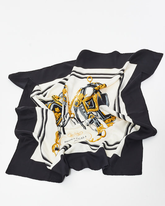 Hermès Black Multi "Bride De Gala" Silk Scarf