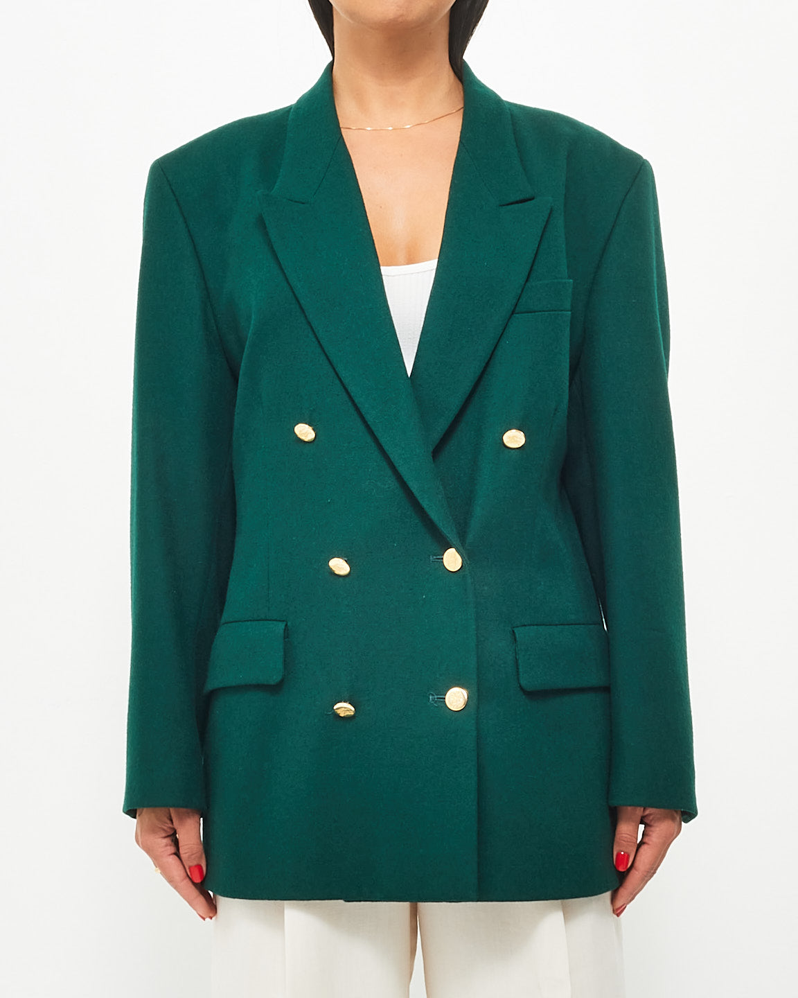 Vintage burberry’s green outlets wool womens blazer