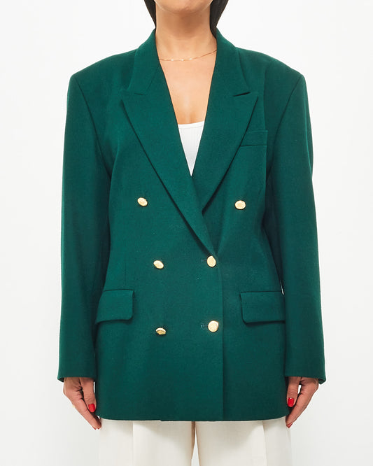 Burberry Vintage Forest Green Wool Blazer - 44