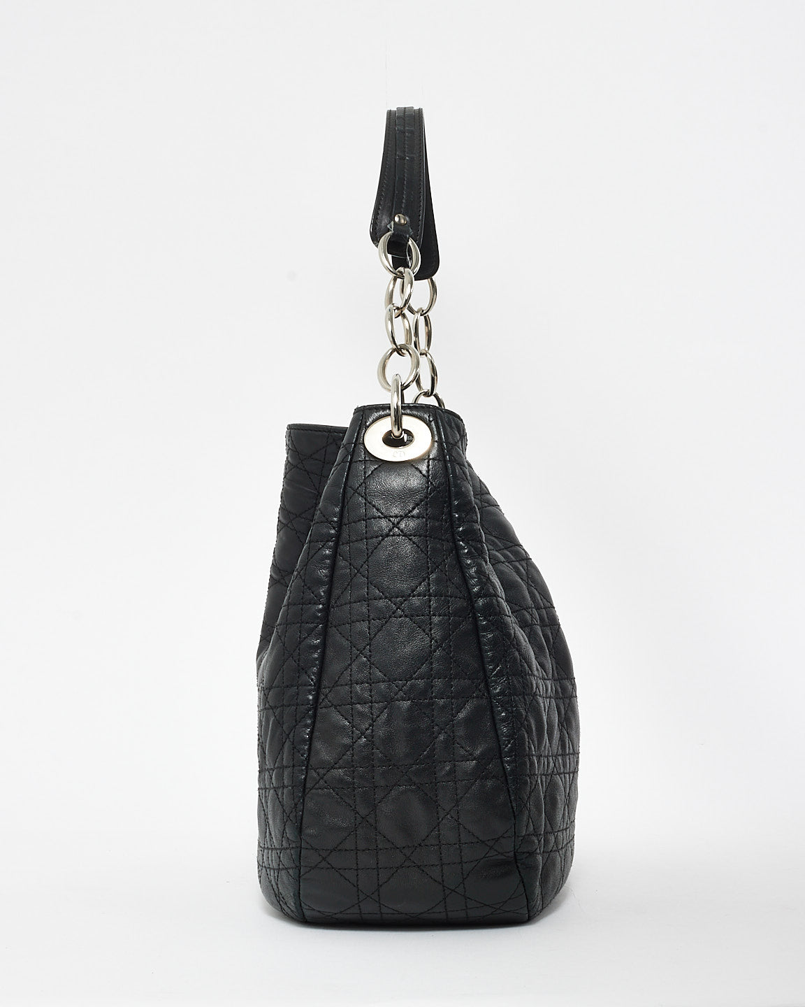 Dior Black Cannage Leather Dior Soft Hobo Shoulder Bag