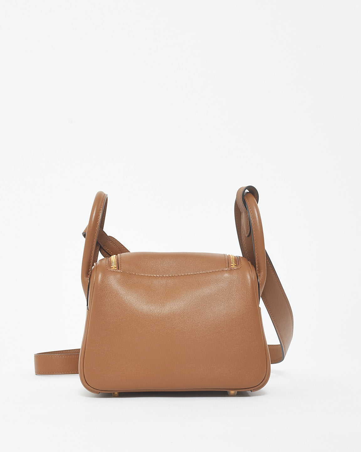 Hermès Brown (Biscuit) Leather Mini Lindy Crossbody Bag