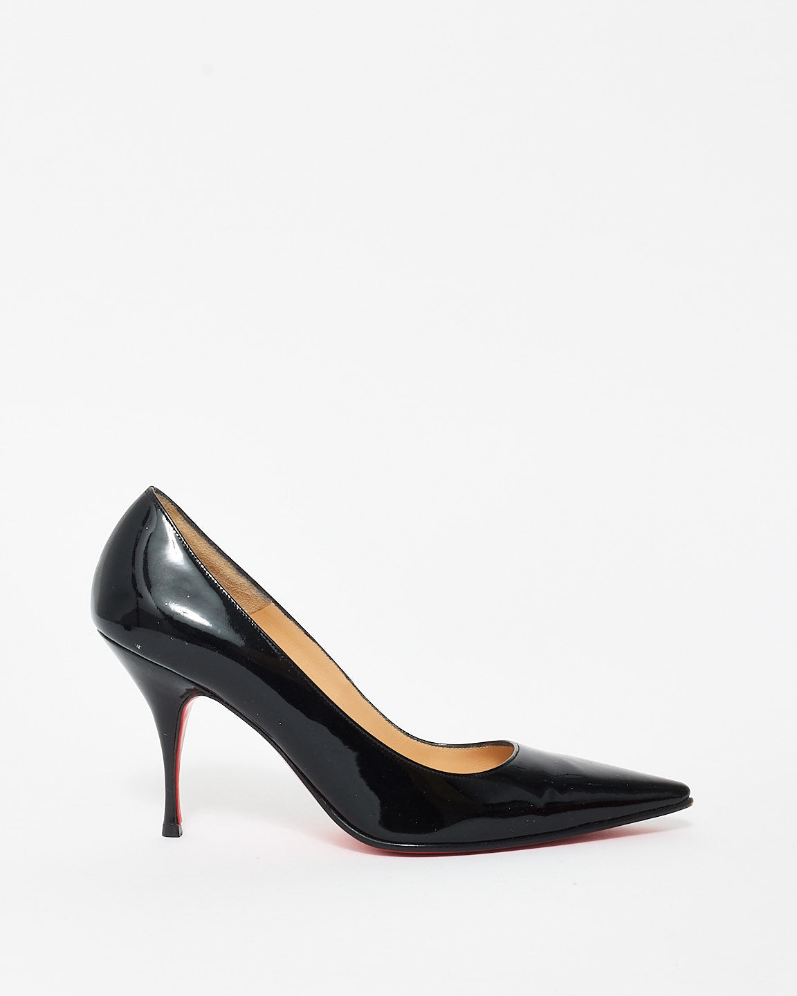 Christian Louboutin Black Patent Leather Pigalle 85 Pumps - 35.5