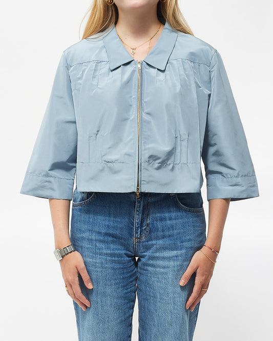 Prada Blue Nylon Cropped Jacket - 40