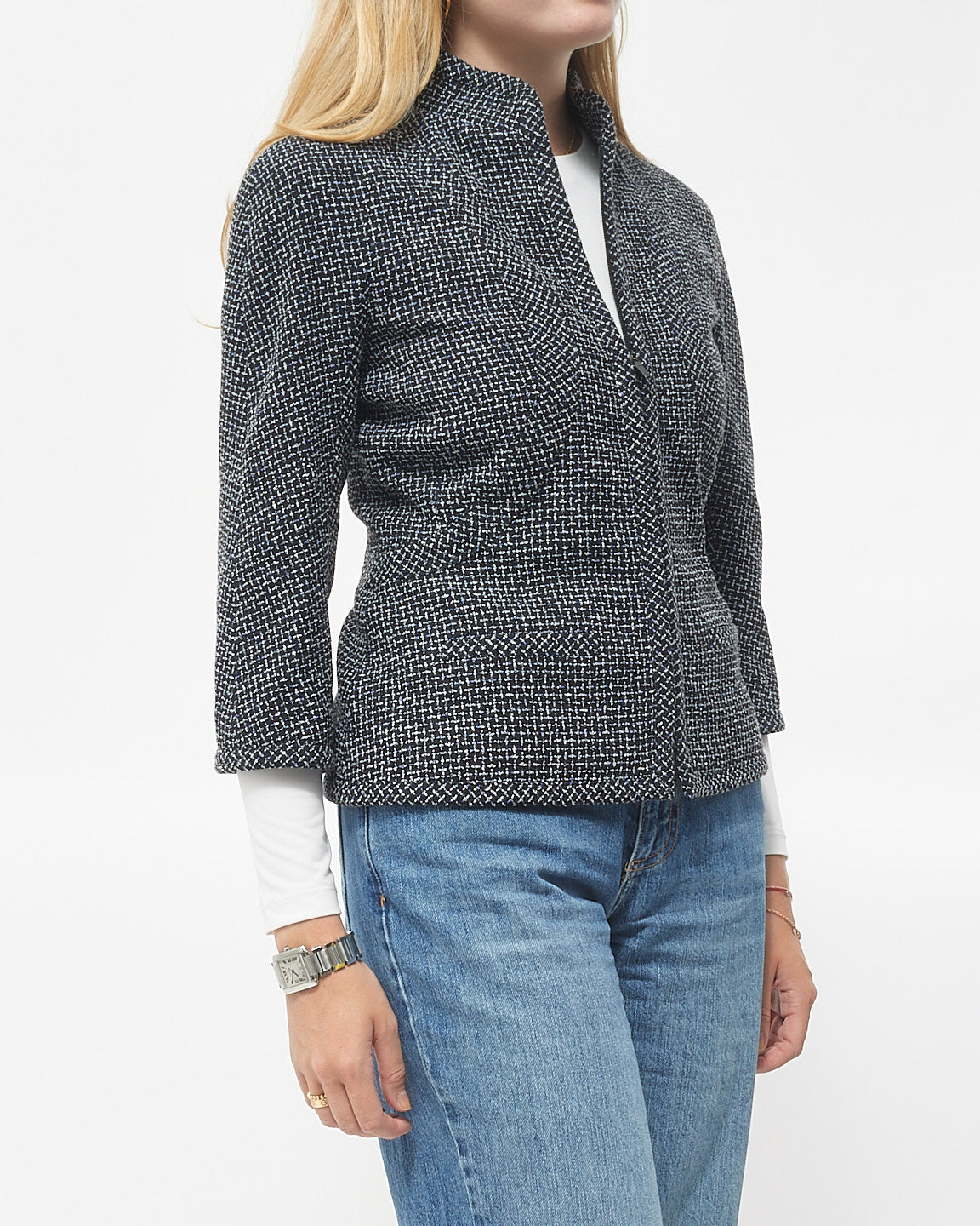 Chanel Navy/White Tweed Jacket - 36