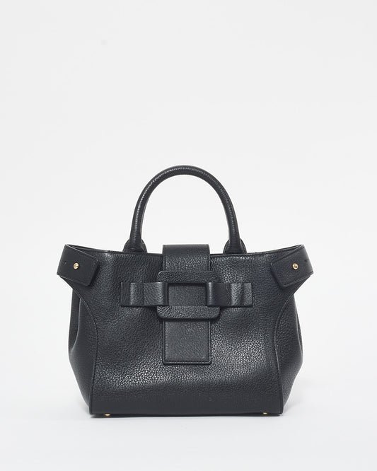 Roger Vivier Black Leather Small Pilgrim Tote Bag