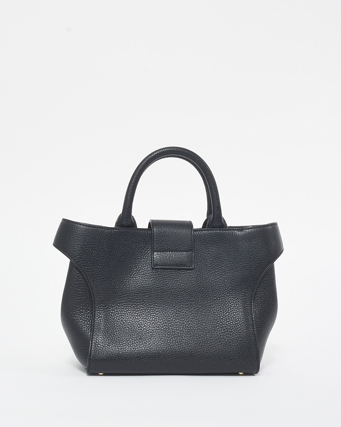 Roger Vivier Black Leather Small Pilgrim Tote Bag