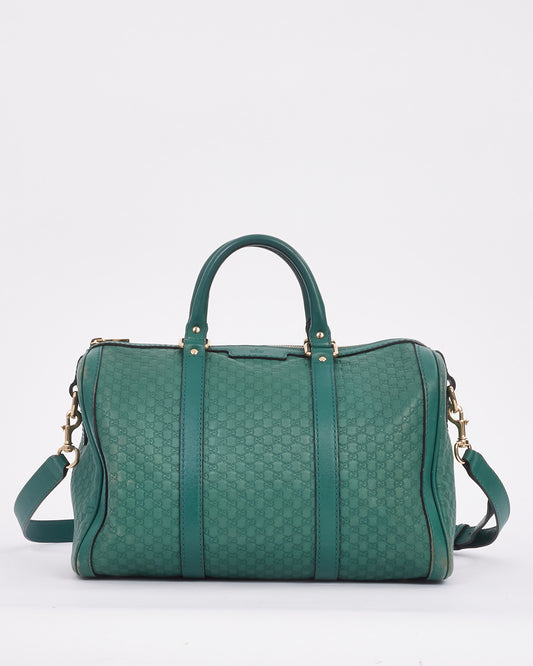 Gucci Green Guccissima Leather Boston Duffel Bag