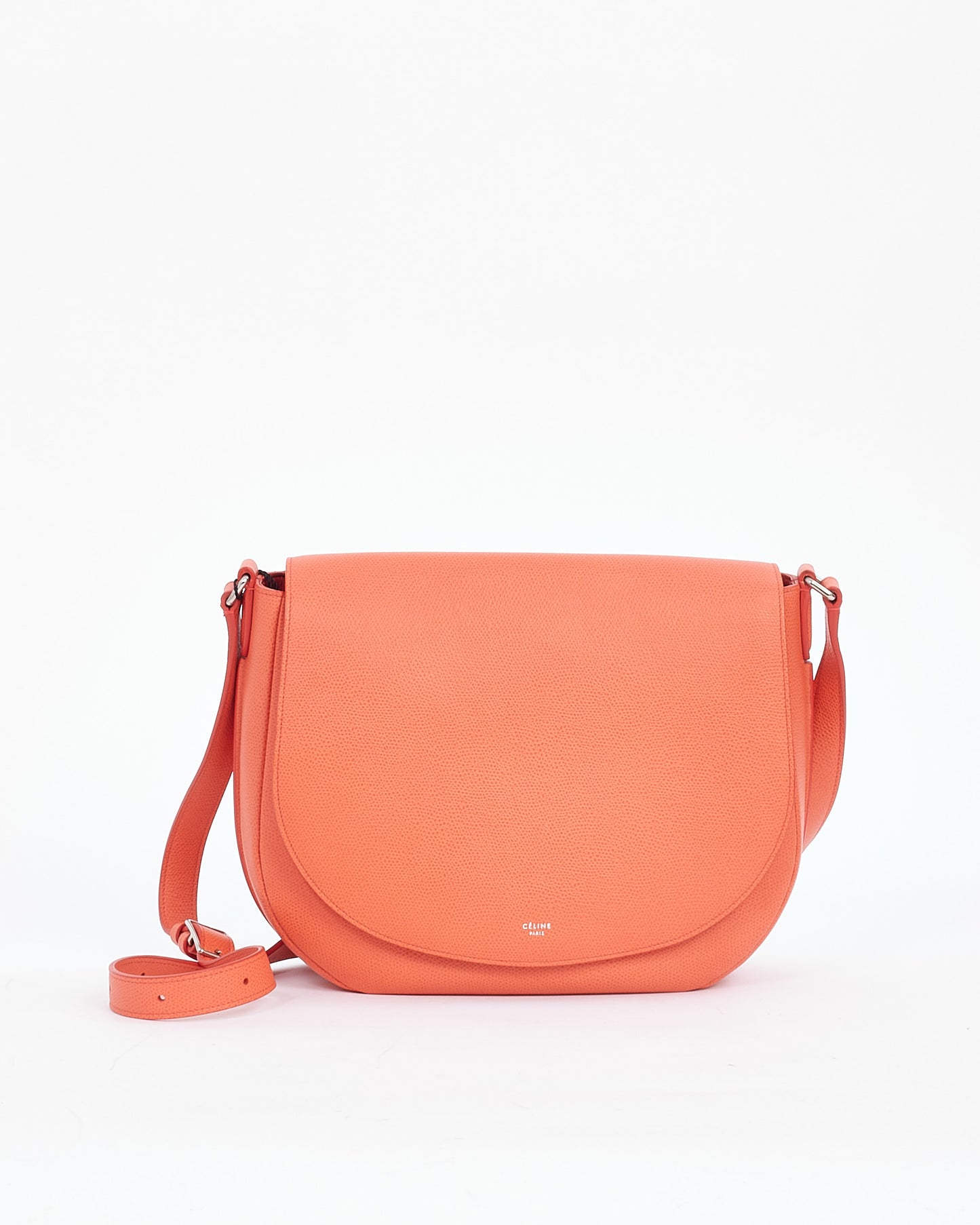 Celine Coral Grained Leather Messenger Trotteur Bag