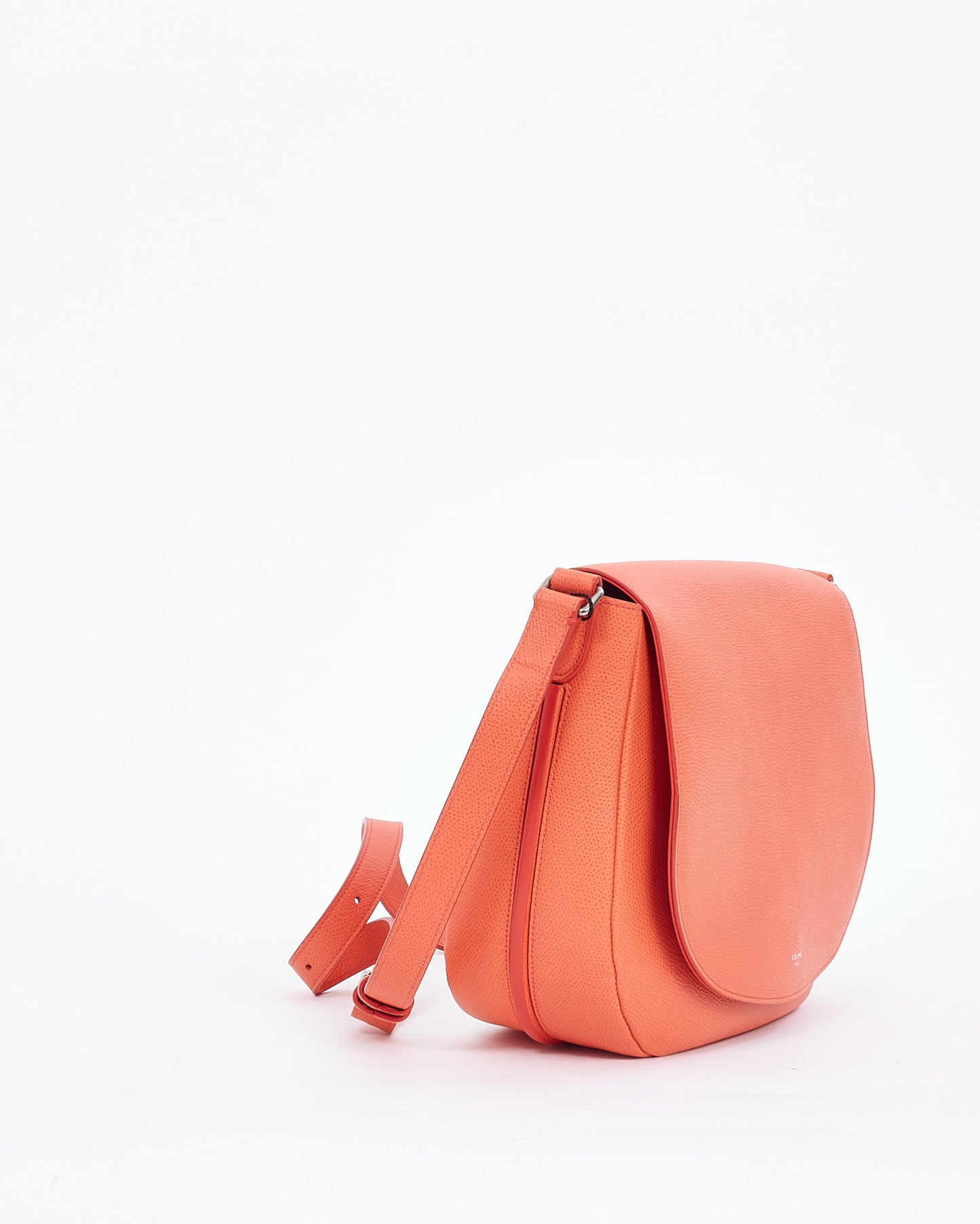 Celine Coral Grained Leather Messenger Trotteur Bag