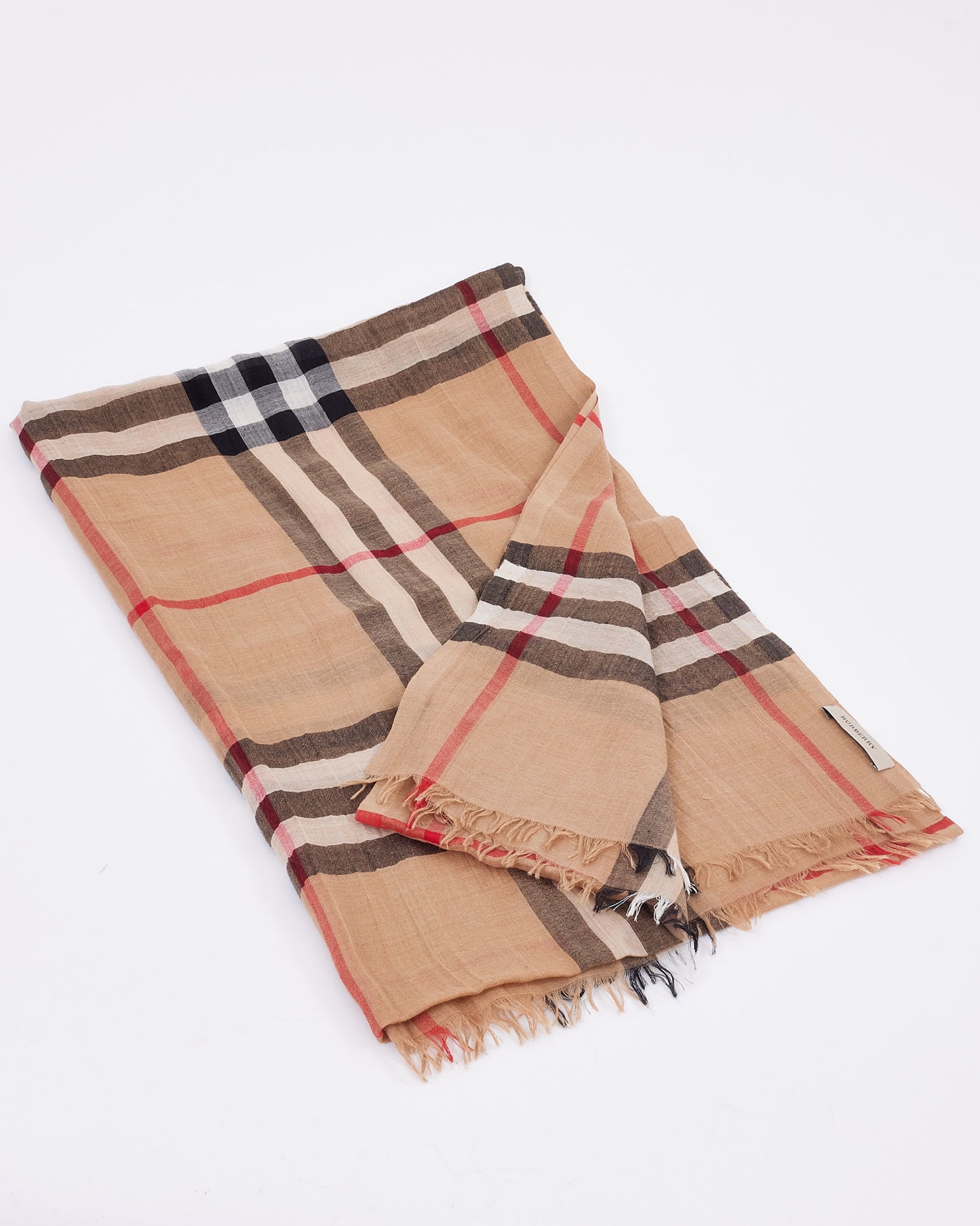 Burberry Beige Nova Check Wool/Silk Scarf