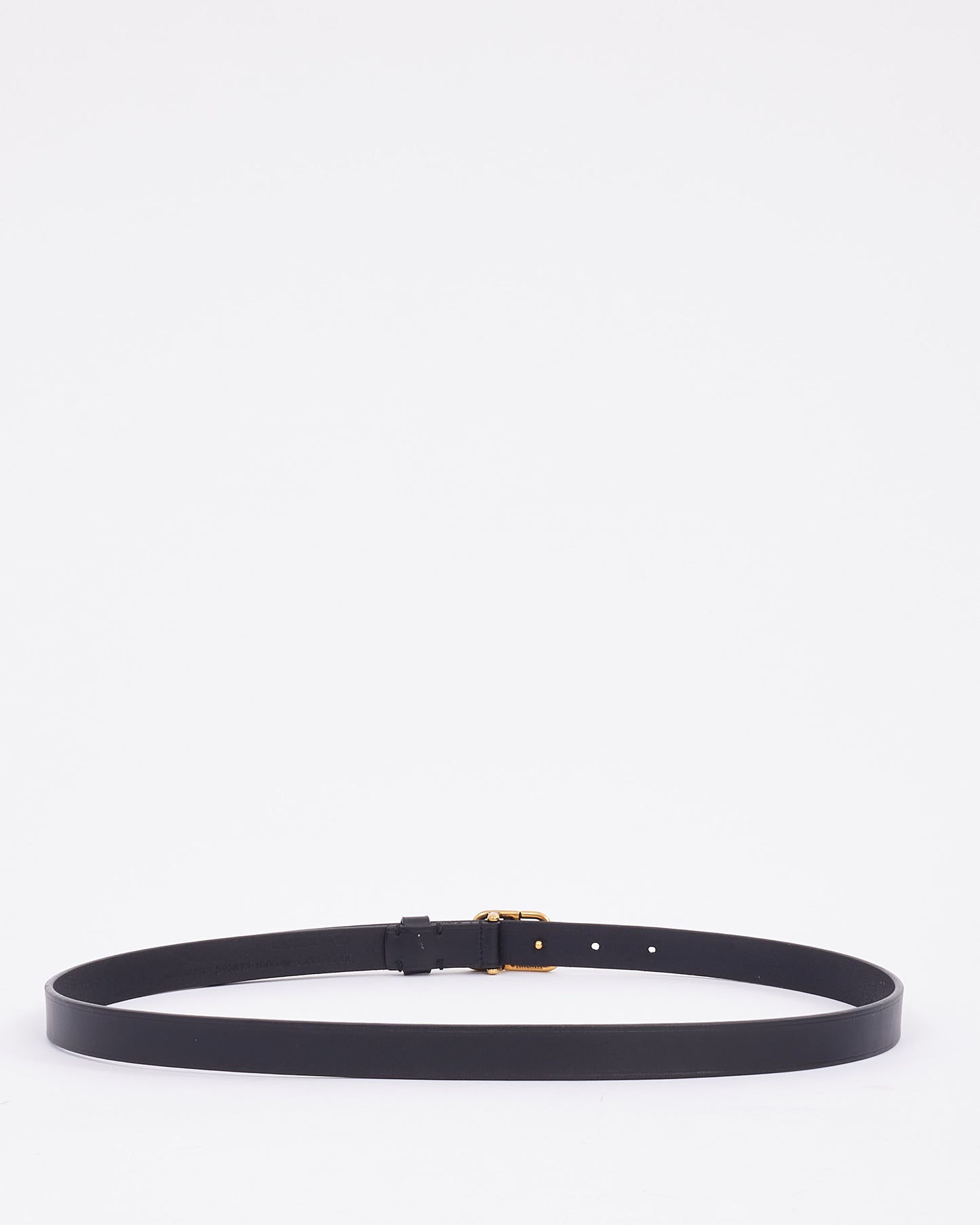 Balenciaga Ceinture en cuir noir avec logo BB en cristal - 90