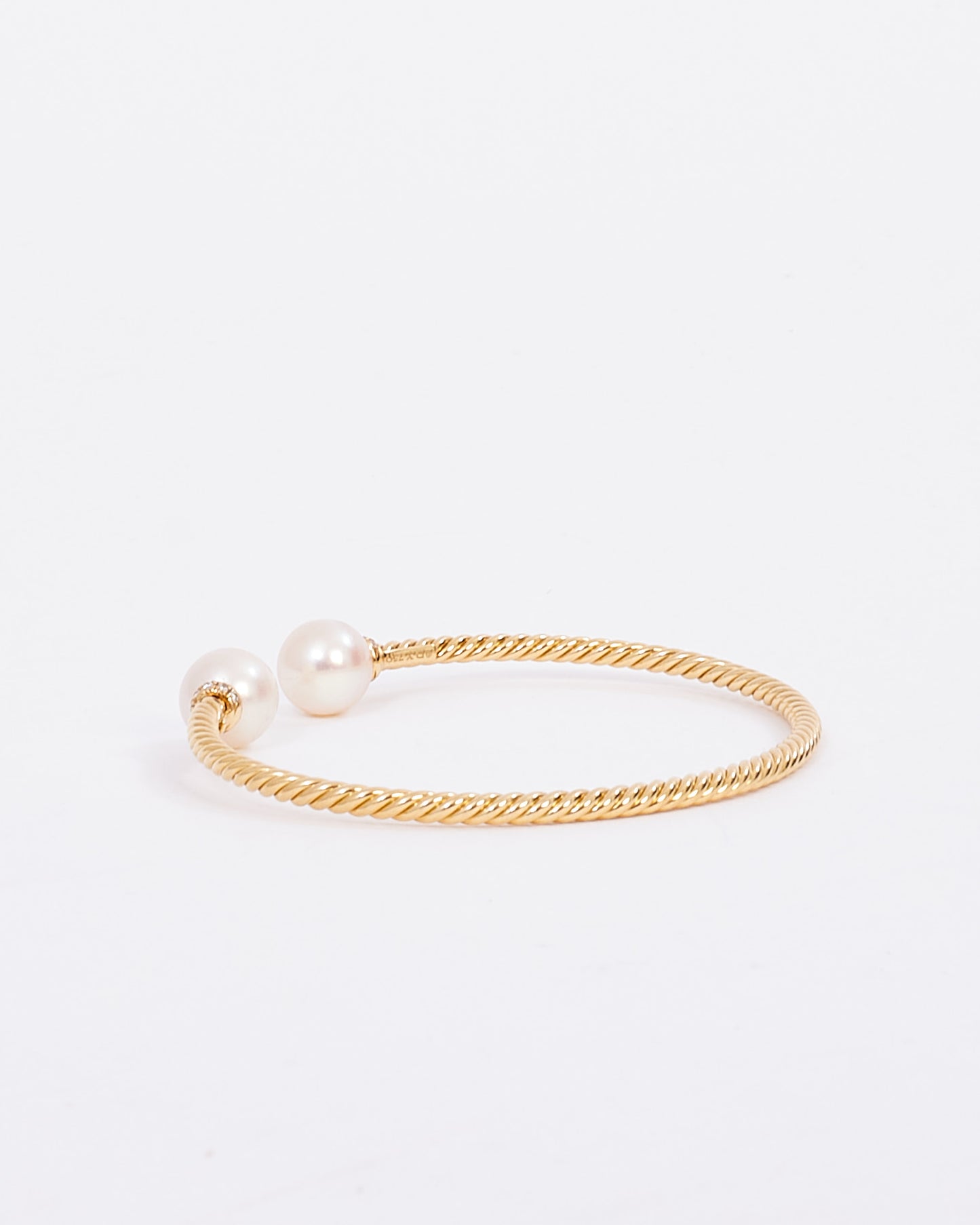 David Yurman Gold Petite Solari Pearl with Pavé Diamonds Bracelet - M