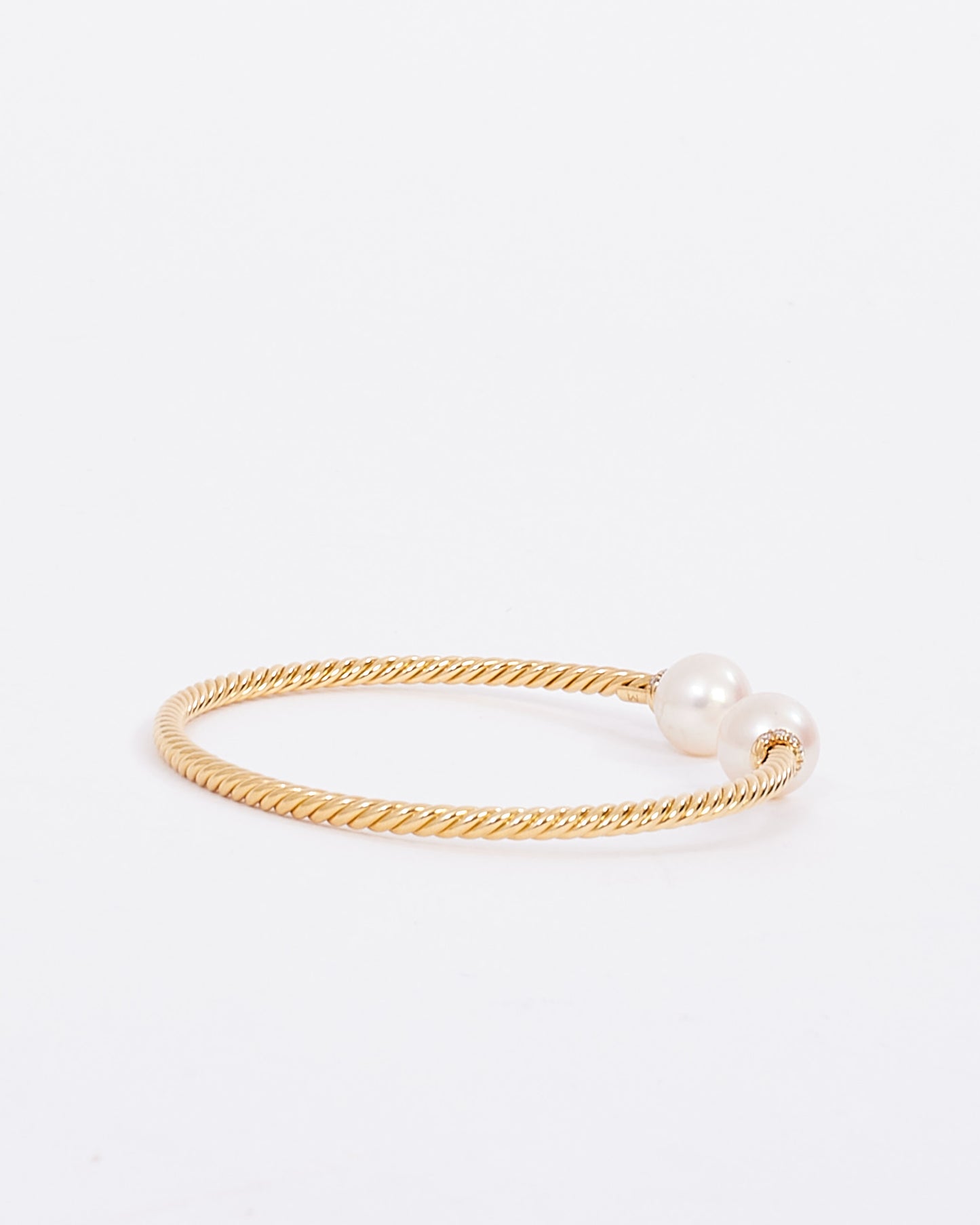 David Yurman Gold Petite Solari Pearl with Pavé Diamonds Bracelet - M