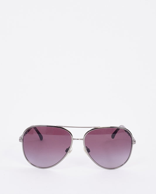 Chanel Purple Metal Aviator 4194- Q Sunglasses