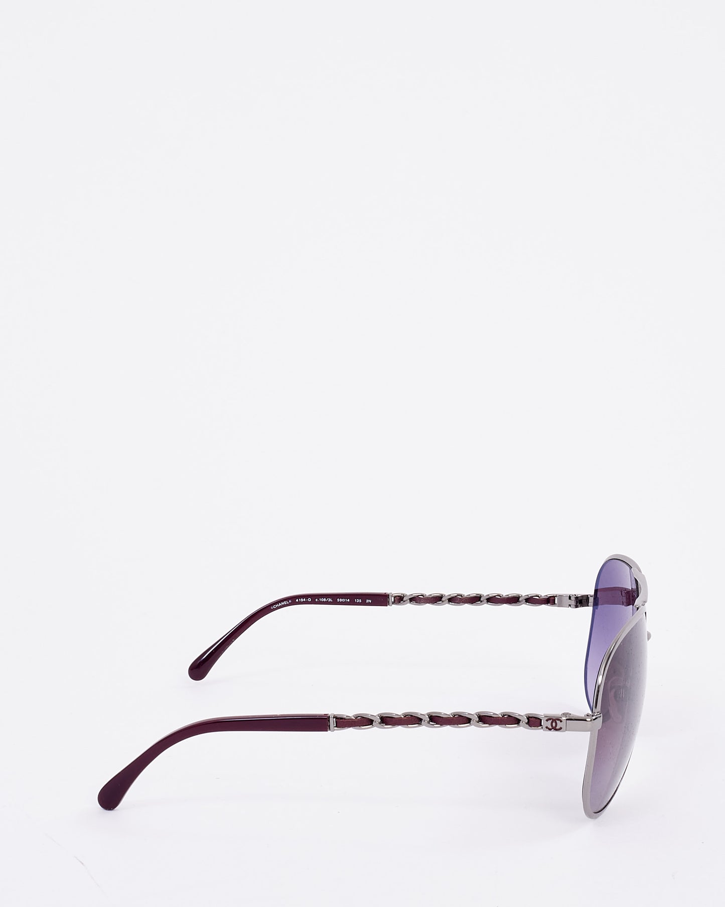 Chanel Purple Metal Aviator 4194- Q Sunglasses