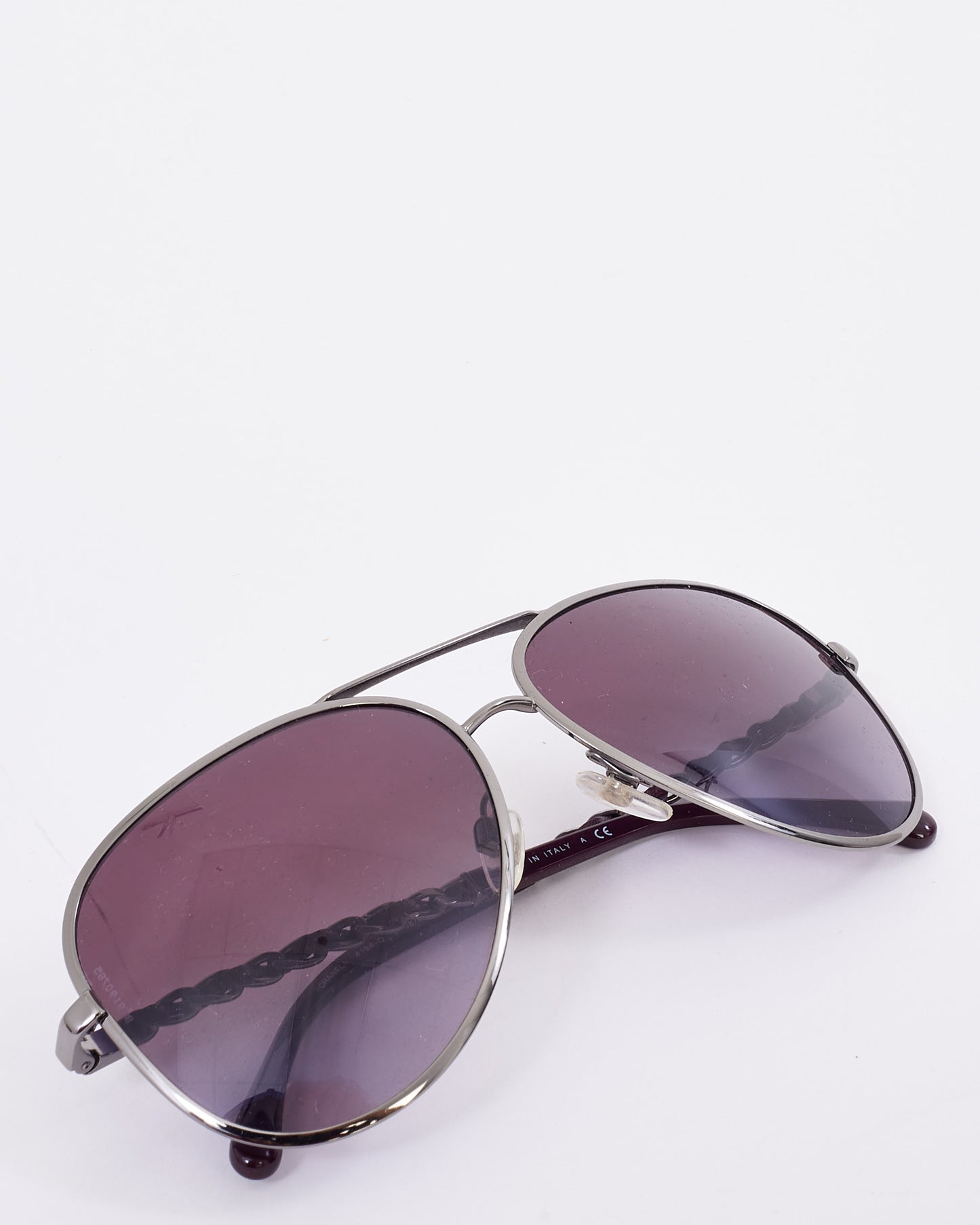 Lunettes de soleil Chanel Aviator en métal violet 4194- Q