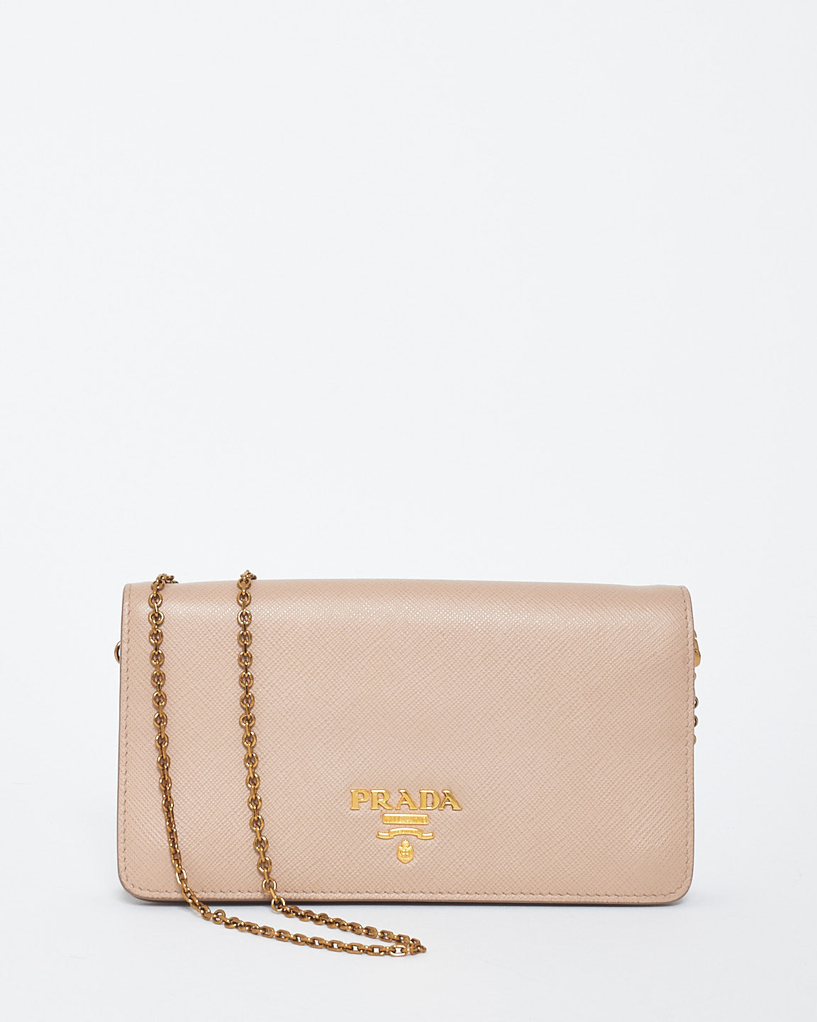 Prada Blush Pink Daino Leather Wallet on Chain Bag