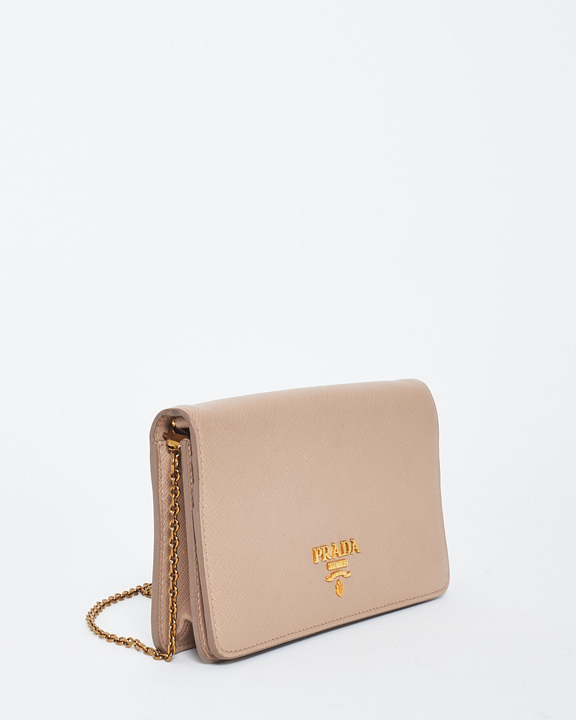 Prada Blush Pink Daino Leather Wallet on Chain Bag